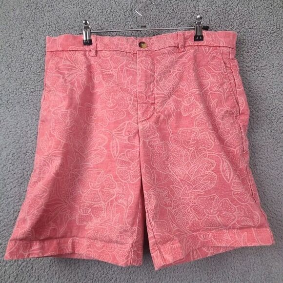 Vineyard Vines Men's 34 Breaker Shorts Salmon Floral Pattern 9 inch Inseam Pink - Picture 1 of 6